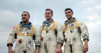 The Apollo 1 crew (from left to right): Virgil I. Grissom, Edward H. White II and Roger B. Chaffee