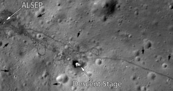This is the Apollo 15 landing site, as imaged by LRO's NAC instrument