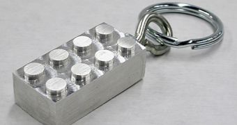 Customized aluminum brick keychain