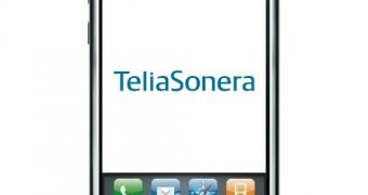 Apple's iPhone with TeliaSonera's logo