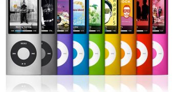 Different color models of Apple's fourth-gen iPod nano