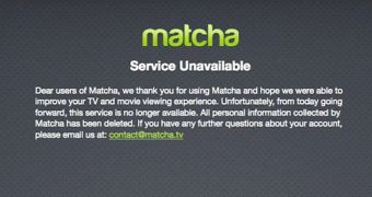 Matcha's message to subscribers following shutdown