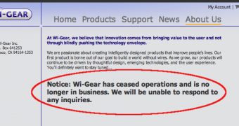 Wi-Gear company profile (notice highlighted)