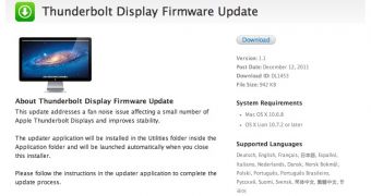 Apple posts Thunderbolt Display Firmware Update 1.1