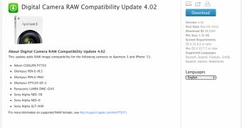 Digital Camera RAW Compatibility Update 4.02 on Apple Support Downloads