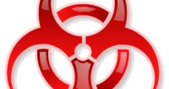 Symbol representing a Virus threat in the IT world