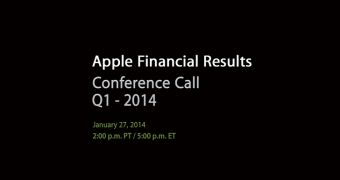 Apple financial results conference call banner