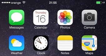 iOS 8 Home screen