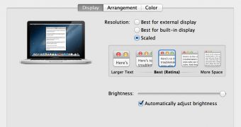 OS X display settings