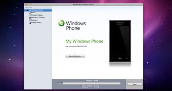 Microsoft Windows Phone 7 Connector user interface