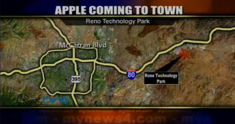 Location of upcoming Apple data center in Reno, Nevada