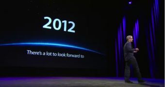 Tim Cook ending his March 7 (2012) keynote address with a bang