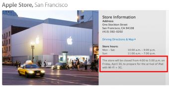 Apple retail stores close for one hour today in light of the 3G iPad's launch (announcement highlighted)