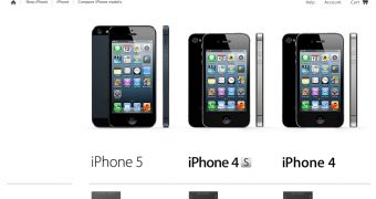iPhone comparison chart (screenshot)