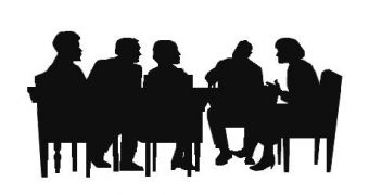 Representation of a Board of Directors discussing secret matters