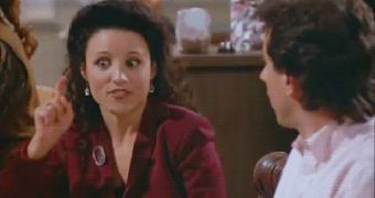 A scene from the hit TV series Seinfeld where Elaine admits to "faking it"