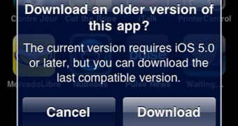 iOS App Store dialog