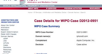 Apple Files iPhone5.com Case with WIPO