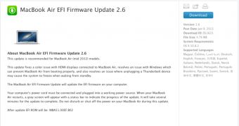 Apple Fixes Multiple MacBook Air Issues with EFI Update 2.6