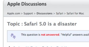 Apple Discussions forum (screenshot)