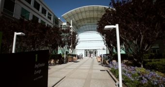 The entrance to Apple's Infinite Loop (Cupertino, CA) campus