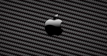 Carbon fiber Apple logo wallpaper