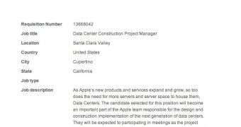 Apple Hiring Managers for Next-Generation Data Centers