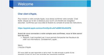 Apple phishing email