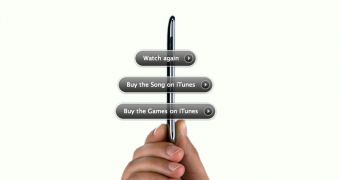 The new options available to viewers of the iPod touch ad