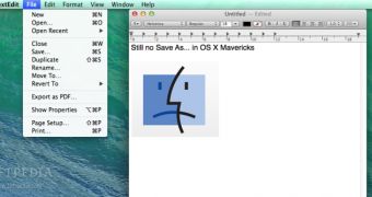 No "Save As" in TextEdit on OS X Mavericks