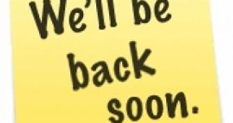 "We'll be back soon" sign typical to Apple.com updates