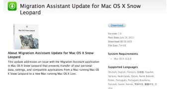 Apple posts Migration Assistant Update for Mac OS X Snow Leopard (screenshot)