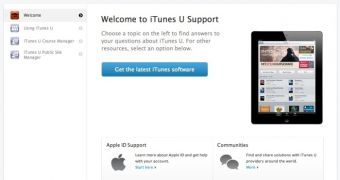 iTunes U Support web site