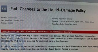Apple Makes Changes to the Liquid-Damage Policy for iPods