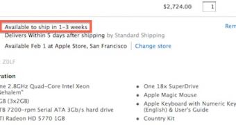 Mac Pro shipping estimates