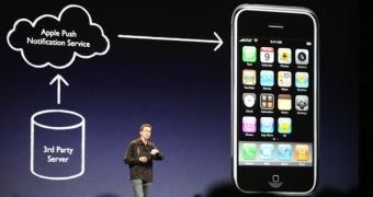 June, Apple's WWDC - SVP of iPhone Software, Scott Forstall, explaining the processes undergone by the push notification system