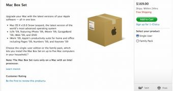 Screenshot of the page showing the Mac Box Set containing Snow Leopard