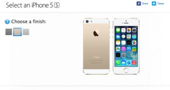 iPhone 5s availability on Apple's US online store