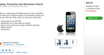 hipKey Proximity and Movement Alarm on Apple's online store