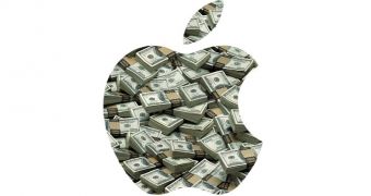 Apple logo with money