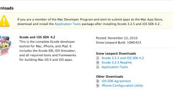iOS SDK 4.2 available for download at Apple's iOS Dev Center