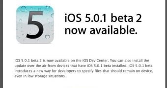 Apple informs via email that iOS 5.0.1 beta 2 is now available