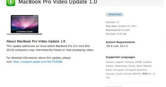 MacBook Pro Video Update 1.0 available via Apple Support