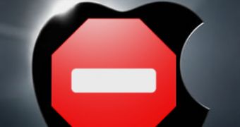 Apple logo + stop sign