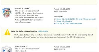 New iOS, SDK betas made available for download over at Apple's iPhone Dev Center (leaked screenshot)