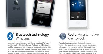 Bluetooth and Radio promo for iPod nano