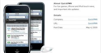 A screenshot of Apple's promoting QuickPwn on its website