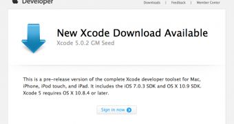 Xcode GM seed notice