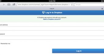 Dropbox account creation prompt