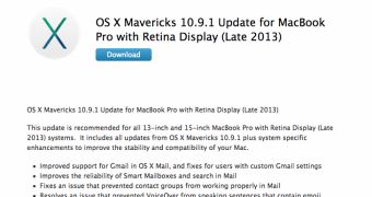 OS X Mavericks 10.9.1 Update for MacBook Pro with Retina Display (Late 2013)
